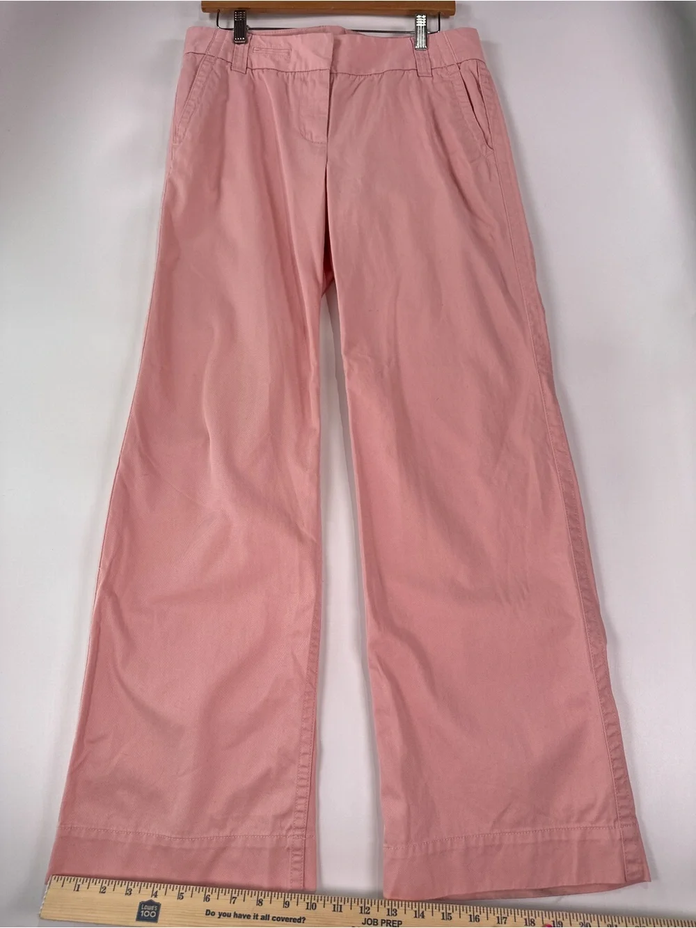 J. Crew Broken-In Chino Favorite Fit Wide Leg Pants Pink Cotton 6R